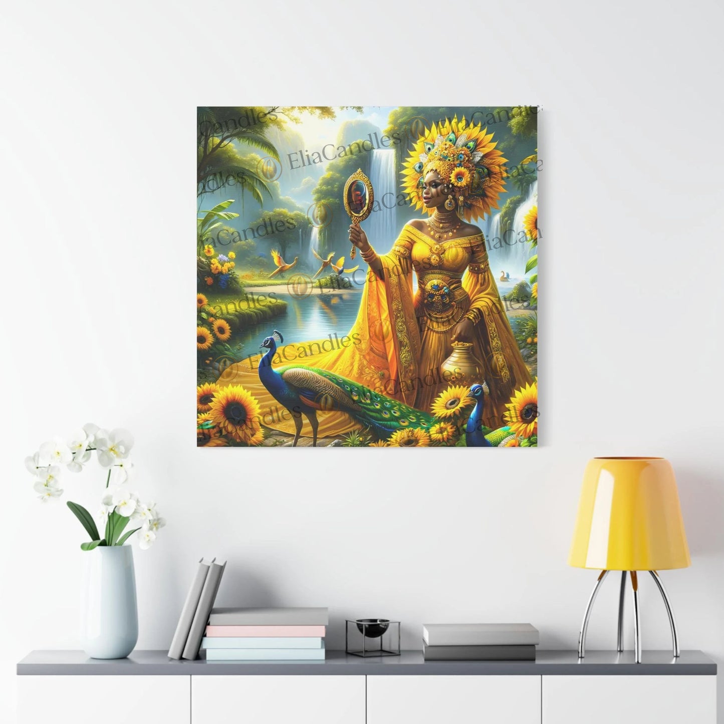 Orisha Oshun Wall Art Canva, Yoruba Lukumi Inspired Wall Art, Regla de Osha-Ifa Wall Art, Afro Cuban Art, Spiritual Gift, Oshun Canva Art
