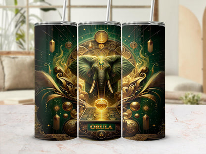 Orula Tumbler, Sacred Ifa Art 20oz Tumbler, Yoruba Divine Wisdom Mug, Spiritual Gift