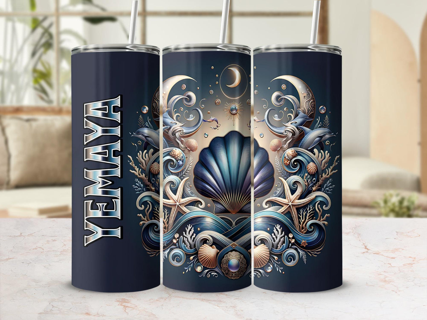 Yemayá 20oz Tumbler, Yoruba Lukumi Goddess Art Tumbler, Spiritual Gift, Sacred Spirituality Gift, Santeria Art Tumbler, Orisha 20oz Tumbler
