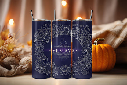 Yemayá 20oz Tumbler, Yoruba Lukumi Art Tumbler, Unique Spiritual Gift Sacred Spirituality Gift