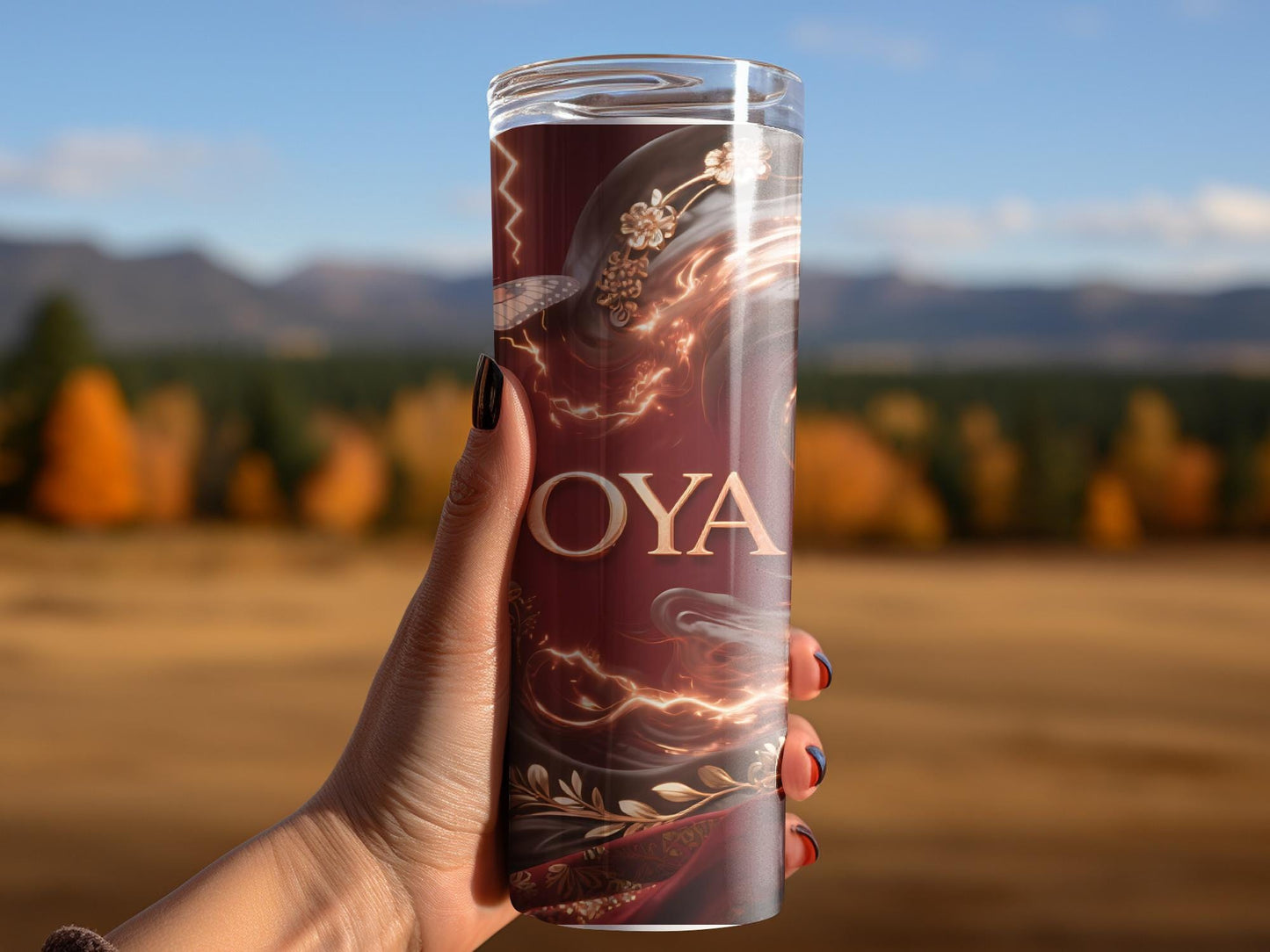 Oya Orisha Tumbler, Yansan Tumbler, African Spirituality Inspired, Yoruba Divine Feminine Cup, Powerful Orisha 20oz Tumbler, Santeria Art