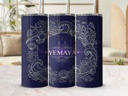 Yemayá 20oz Tumbler, Yoruba Lukumi Art Tumbler, Unique Spiritual Gift Sacred Spirituality Gift