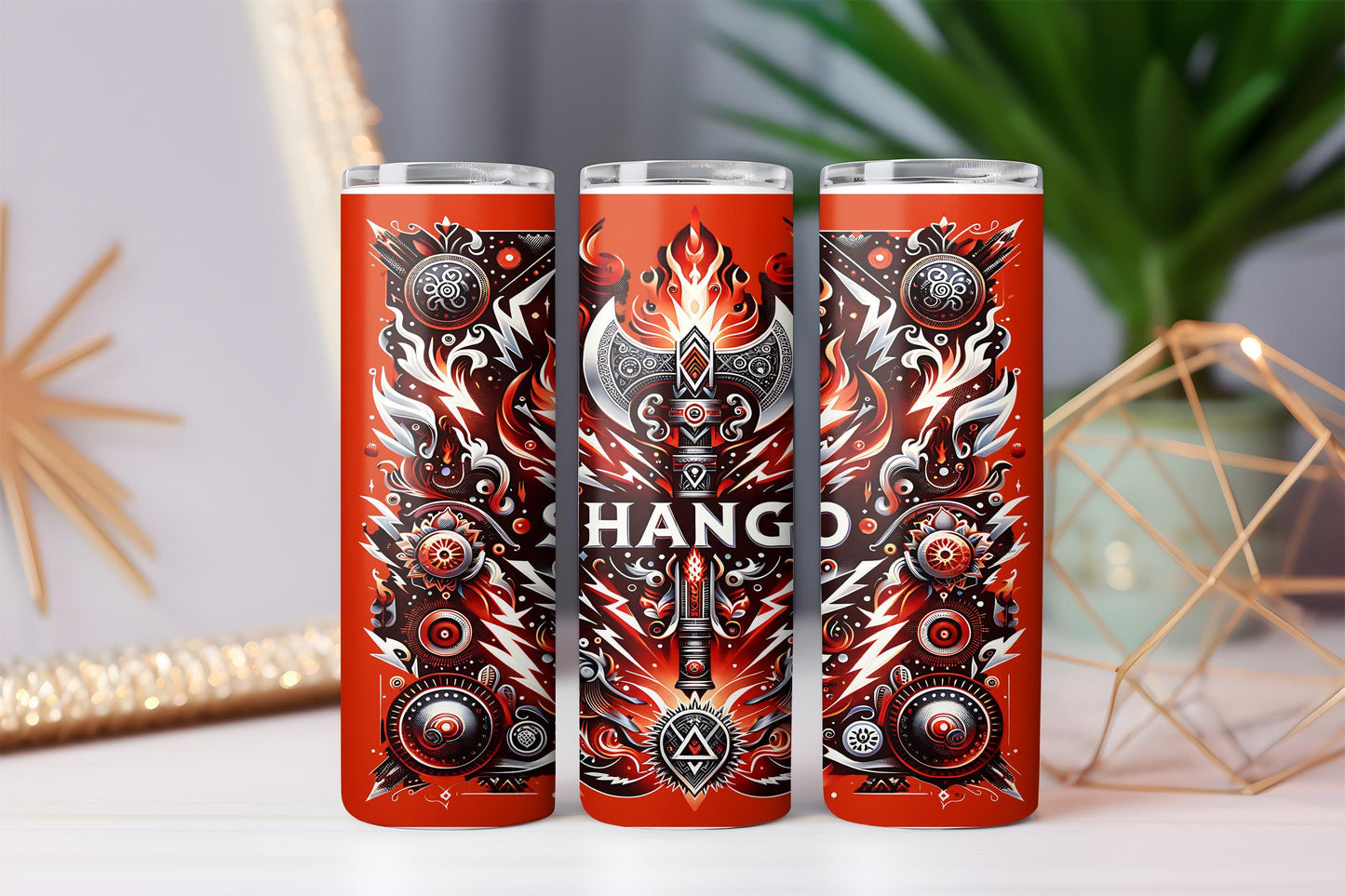 Shango Orisha Tumbler, Shango 20oz Tumbler,  Yoruba Deity African Art, Spiritual Gift