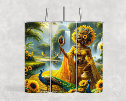 Oshun Tumbler, 20oz Orisha Tumbler, Iyalode Tumbler, African Yoruba Deity Gift, Santeria Art