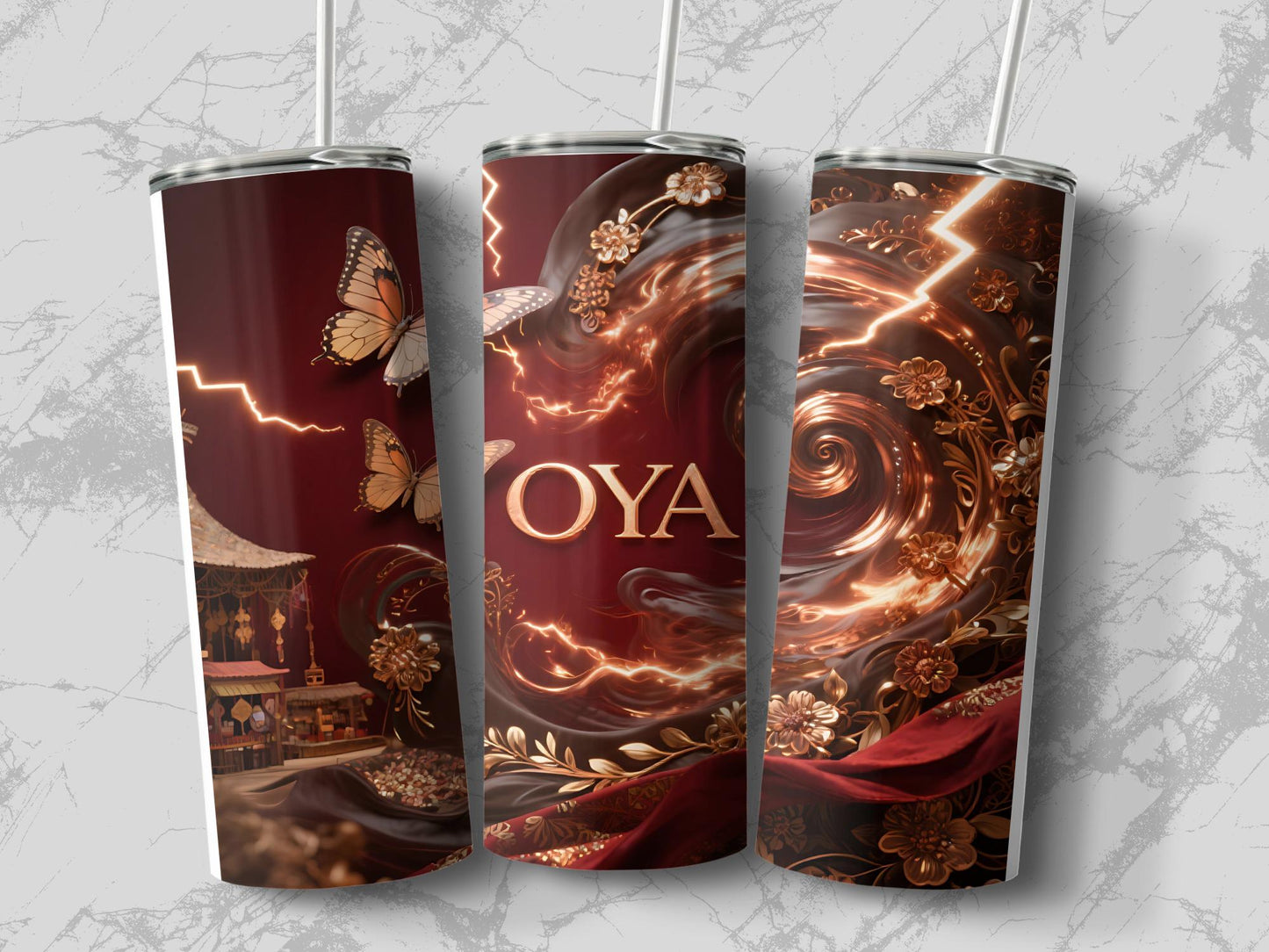 Oya Orisha Tumbler, Yansan Tumbler, African Spirituality Inspired, Yoruba Divine Feminine Cup, Powerful Orisha 20oz Tumbler, Santeria Art