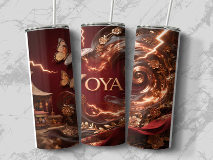 Oya Orisha Tumbler, Yansan Tumbler, African Spirituality Inspired, Yoruba Divine Feminine Cup, Powerful Orisha 20oz Tumbler, Santeria Art