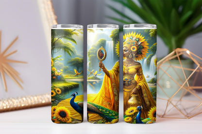 Oshun Tumbler, 20oz Orisha Tumbler, Iyalode Tumbler, African Yoruba Deity Gift, Santeria Art