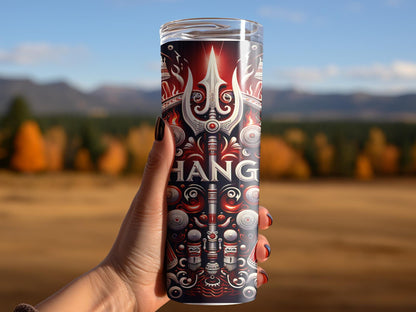 Shango Orisha 20oz Tumbler, Yoruba Divinity Art, Spiritual Gift, Afro-Caribbean God, Unique Sanyteria Beverage Cup, Orisha Shango Tumbler