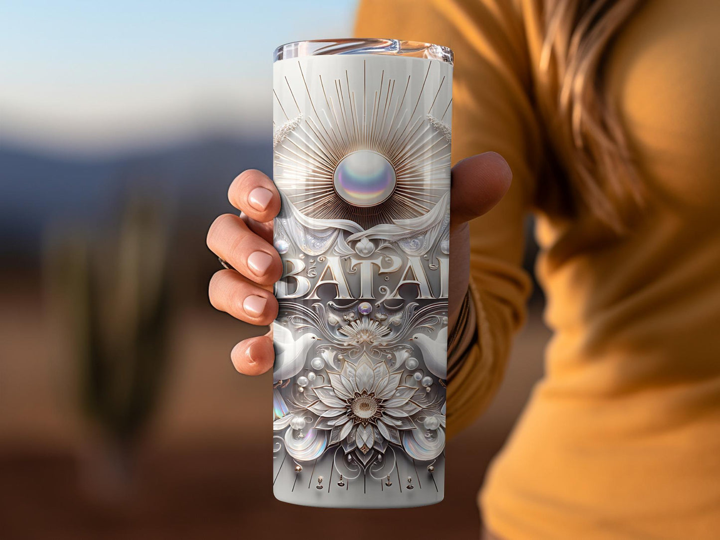 Obatala Tumbler, Obatala 20oz Tumbler, Yoruba Lukumi Drinkware, Sacred Spirituality Gift, Santeria Art
