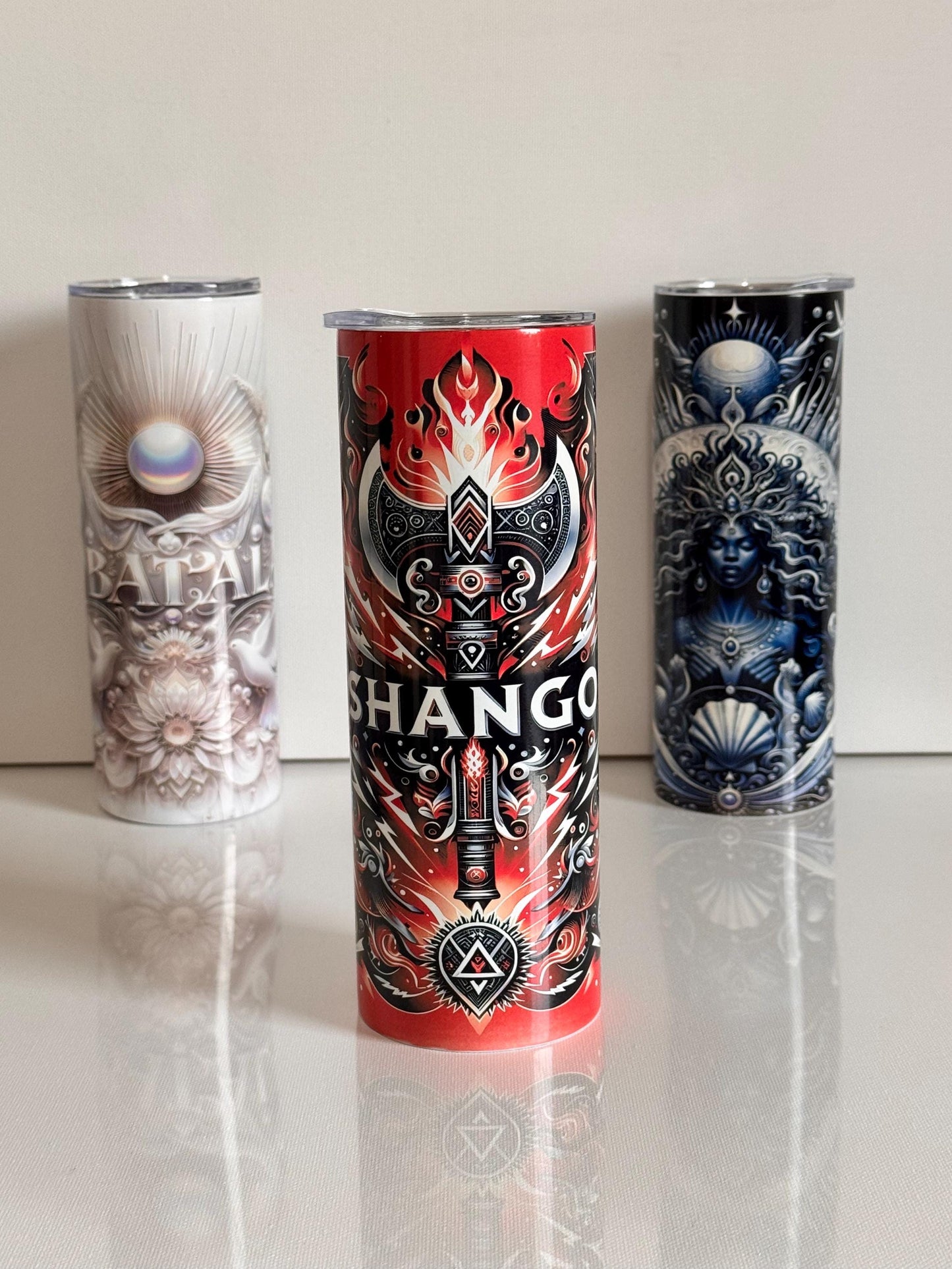 Shango Orisha Tumbler, Shango 20oz Tumbler,  Yoruba Deity African Art, Spiritual Gift