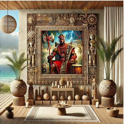 Shango Wall Art, Shango Panel de Trono, Yoruba Lukumi Inspired Wall Tapestry. Regla de Osha-Ifa Wall Art, Santeria Decor, Spiritual Gift