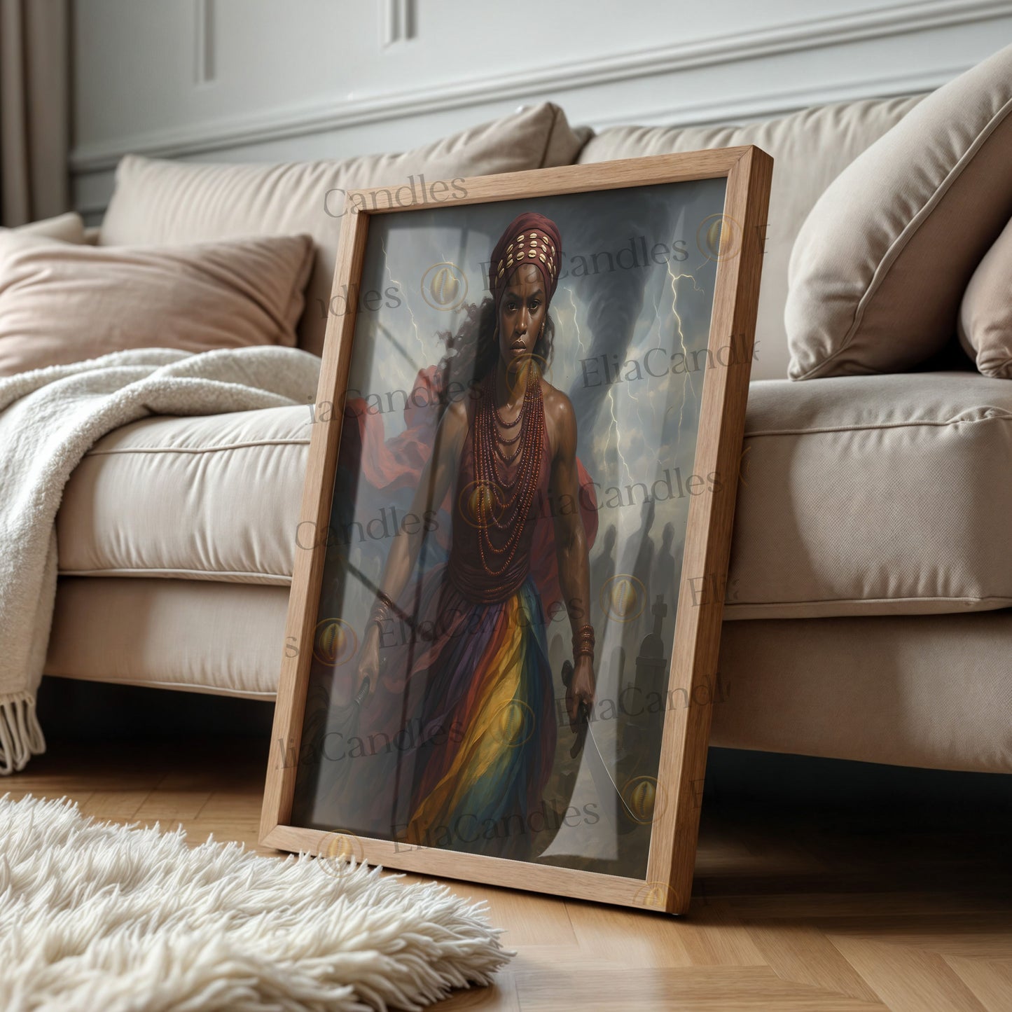 Orisha Oya Rolled Poster, Santeria Art Print, Yoruba Lukumi Goddess, African Spiritual Wall Decor, Oya Art, Religious Poster, Religious Gift