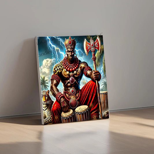 Shango Canvas Wall Art, Yoruba Lukumi Orisha Inspired Wall Art, Regla de Osha-Ifa Wall Art, Santeria Decor, Spiritual Gift, Shango Canvas