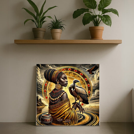 Oshun Ibu-Kole Canvas Wall Art, Oshun Ibu-Kole Wall Art, Regla de Osha Ifa Canvas Art, Santeria Wall Art, Yoruba Lukumi Wall Art, Panel de Trono