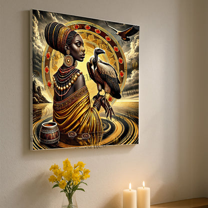Oshun Ibu-Kole Canvas Wall Art, Oshun Ibu-Kole Wall Art, Regla de Osha Ifa Canvas Art, Santeria Wall Art, Yoruba Lukumi Wall Art, Panel de Trono