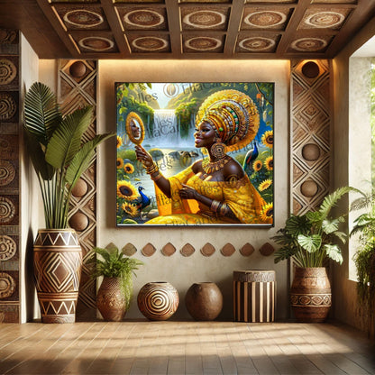 Orisha Oshun Wall Art. Yoruba Lukumi Inspired Wall Tapestry. Regla de Osha-Ifa Wall Art.