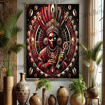 Elegua  Panel de Trono, Yoruba Lukumi Wall Art. Regla de Osha-Ifa Wall Art, Lukumi Canva, Orisha Elegua Canva, Spiritual Gift