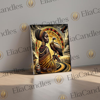 Oshun Ibu-Kole Canvas Wall Art, Oshun Ibu-Kole Wall Art, Regla de Osha Ifa Canvas Art, Santeria Wall Art, Yoruba Lukumi Wall Art, Panel de Trono