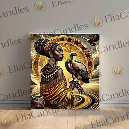 Oshun Ibu-Kole Canvas Wall Art, Oshun Ibu-Kole Wall Art, Regla de Osha Ifa Canvas Art, Santeria Wall Art, Yoruba Lukumi Wall Art, Panel de Trono
