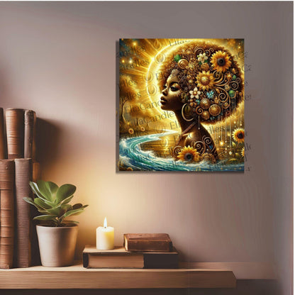 Oshun Inspired Canvas, Afro Cuban Roots Inspired Canvas, Orisha Inspired Canvas, Regla de Osha-Ifa Wall Art, Santeria Canvas, Spiritual Gift