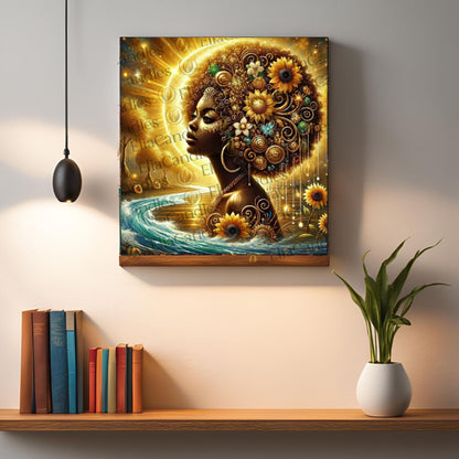Oshun Inspired Canvas, Afro Cuban Roots Inspired Canvas, Orisha Inspired Canvas, Regla de Osha-Ifa Wall Art, Santeria Canvas, Spiritual Gift