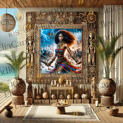 Panel de Trono de Oya . Yoruba Lukumi Inspired Wall Art. Regla de Osha-Ifa Wall Art. Santeria Wall Hanging Art, Oya Inspired Wall Art