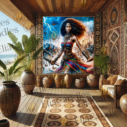 Panel de Trono de Oya . Yoruba Lukumi Inspired Wall Art. Regla de Osha-Ifa Wall Art. Santeria Wall Hanging Art, Oya Inspired Wall Art