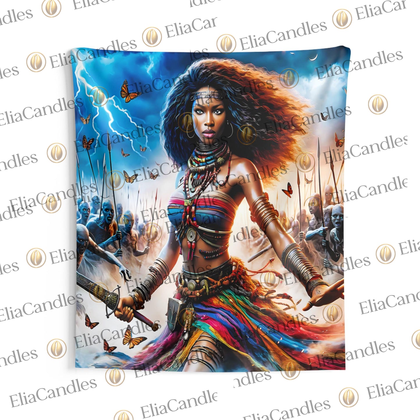 Panel de Trono de Oya . Yoruba Lukumi Inspired Wall Art. Regla de Osha-Ifa Wall Art. Santeria Wall Hanging Art, Oya Inspired Wall Art