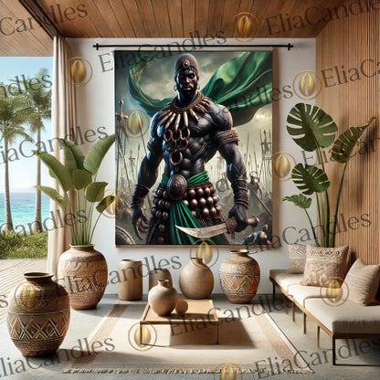 Ogun Wall Art, Ogun Panel de Trono, Yoruba Lukumi Wall Art, Orisha Wall Art, Regla de Osha-Ifa Canva, Santeria Canva, Spiritual Gift