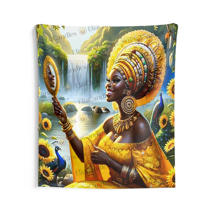 Orisha Oshun Wall Art. Yoruba Lukumi Inspired Wall Tapestry. Regla de Osha-Ifa Wall Art.