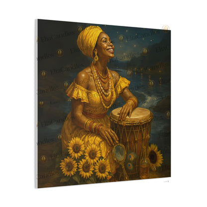 Oshun Ibu Aña Canvas, Yoruba Lukumi Inspired Wall Art, Regla de Osha-Ifa Wall Art, Spiritual Gift, Iyalolde Wall Art,