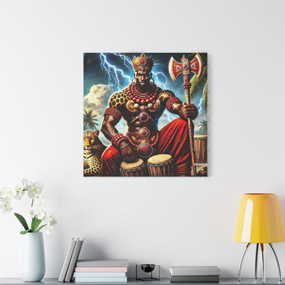 Shango Canvas Wall Art, Yoruba Lukumi Orisha Inspired Wall Art, Regla de Osha-Ifa Wall Art, Santeria Decor, Spiritual Gift, Shango Canvas