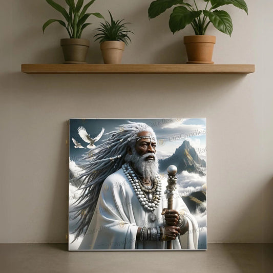 Obatala Orisha Canvas Art, Yoruba Lukumi Inspired Wall Art. Regla de Osha-Ifa Wall Art, Santeria Canva, Spiritual Gift