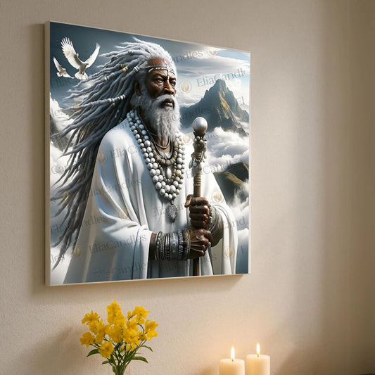 Obatala Orisha Canvas Art, Yoruba Lukumi Inspired Wall Art. Regla de Osha-Ifa Wall Art, Santeria Canva, Spiritual Gift
