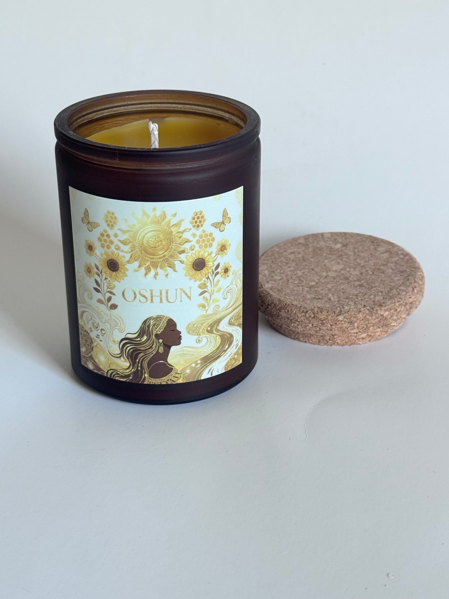 Oshun Inspired Candle, 12oz Beeswax Scented Candle, Beeswax Candle