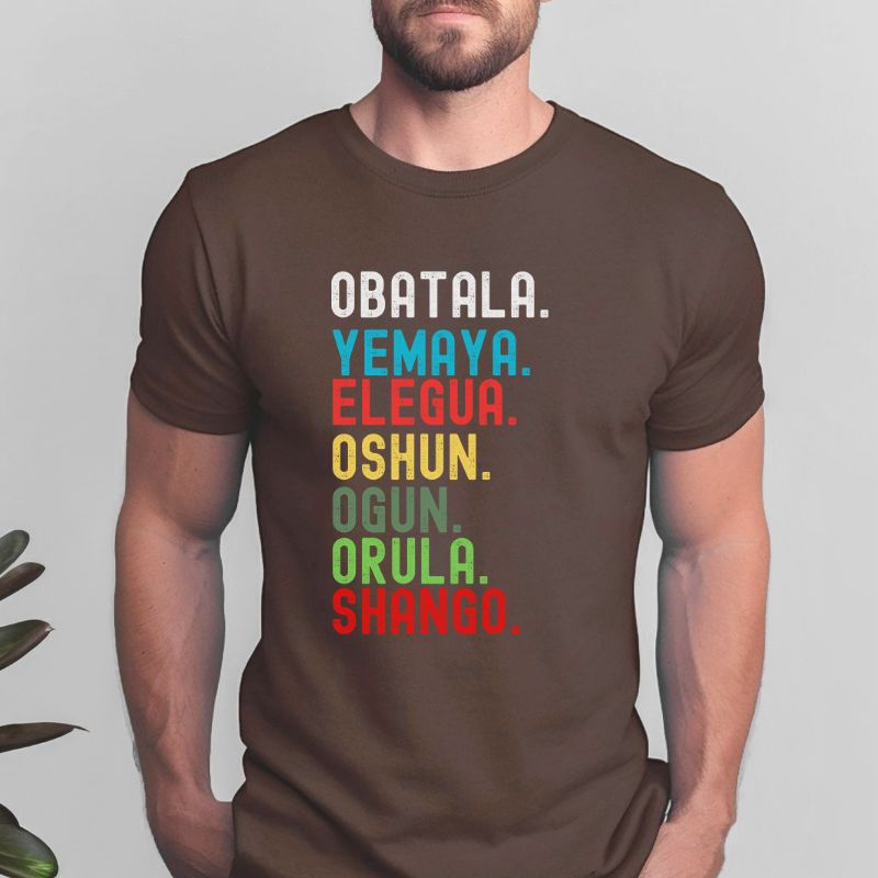 7 Potencias Africanas T-shirt, Yoruba Lukumi Shirts, Santeria Shirts, Regla de Osha-Ifa T-shirts, Afro Cuban Shirts, Orishas T-shirts