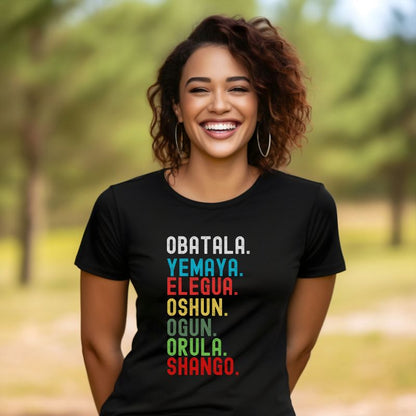 7 Potencias Africanas T-shirt, Yoruba Lukumi Shirts, Santeria Shirts, Regla de Osha-Ifa T-shirts, Afro Cuban Shirts, Orishas T-shirts