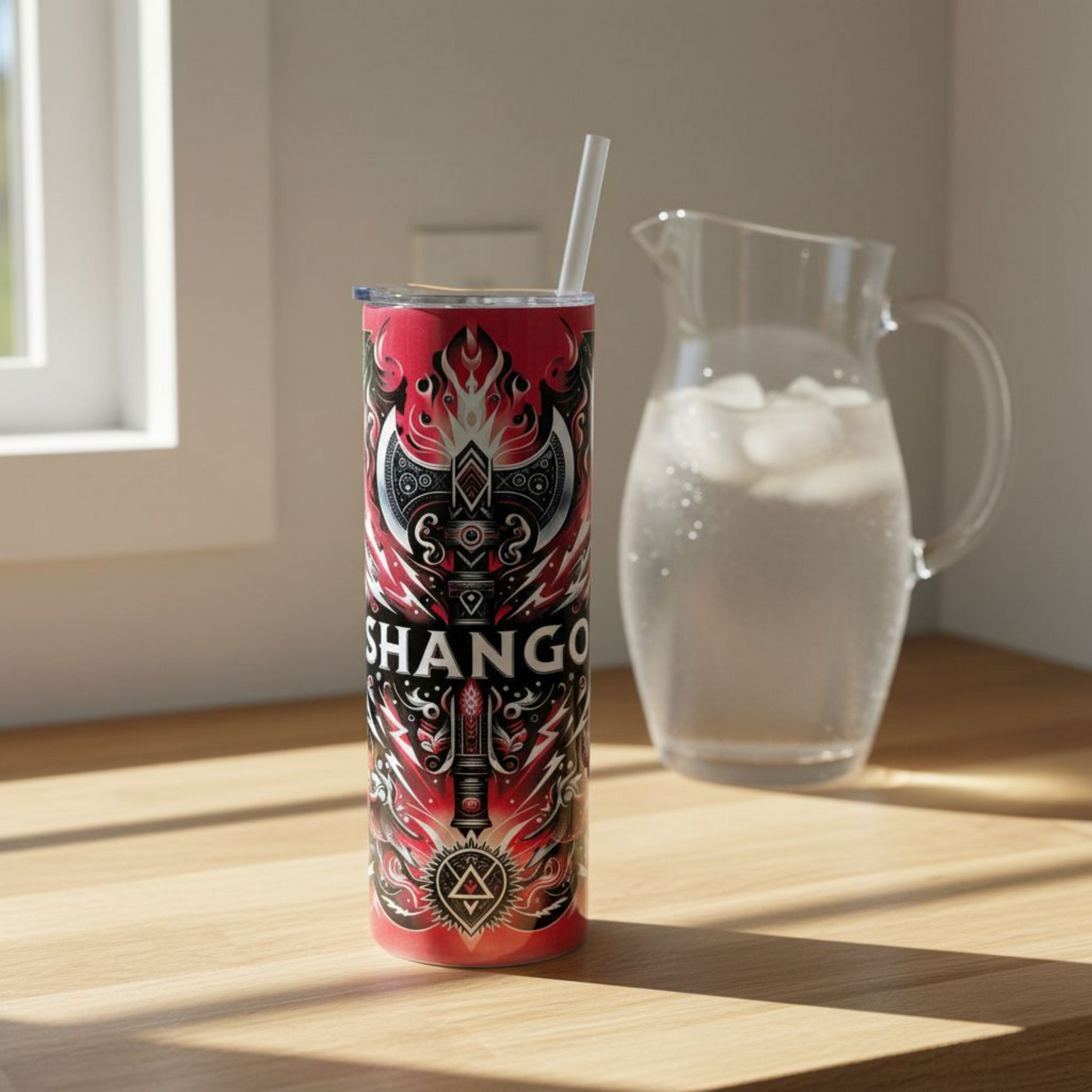 Shango Orisha Tumbler, Shango 20oz Tumbler,  Yoruba Deity African Art, Spiritual Gift