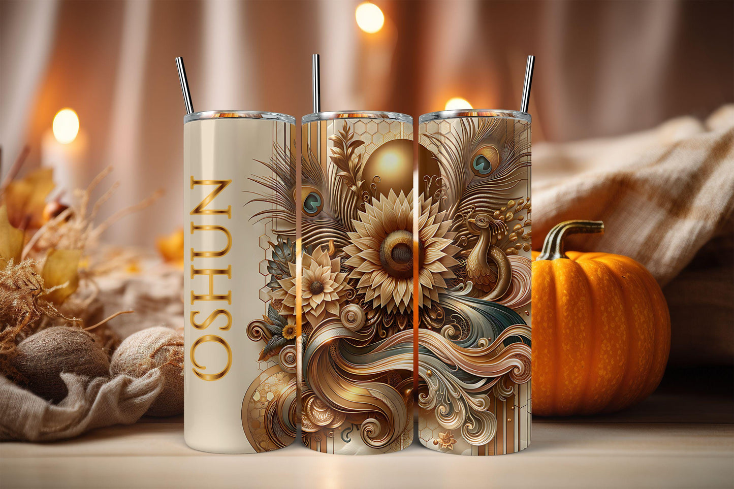 Oshun 20oz Tumbler, Orisha Oshun Tumbler, Yoruba Lukumi Deity Sacred Art, Spiritual Gift, Santeria Art