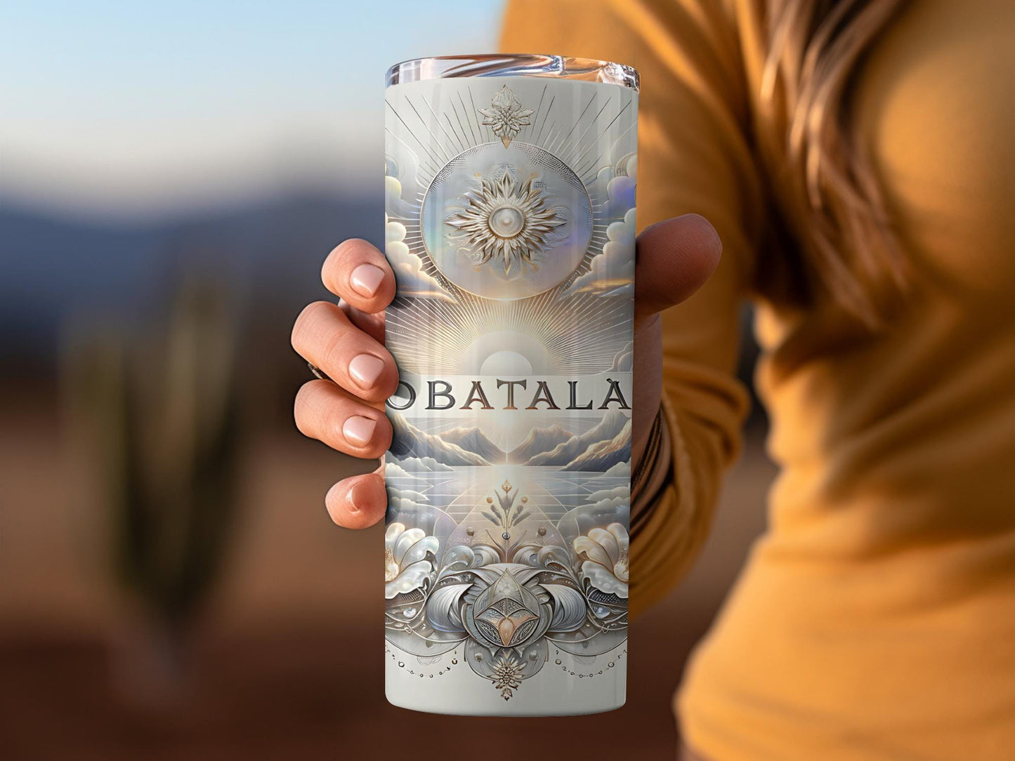 Obatala Tumbler, Obatala 20oz Tumbler, Yoruba Lukumi Drinkware, Sacred Spirituality Gift, Santeria Art