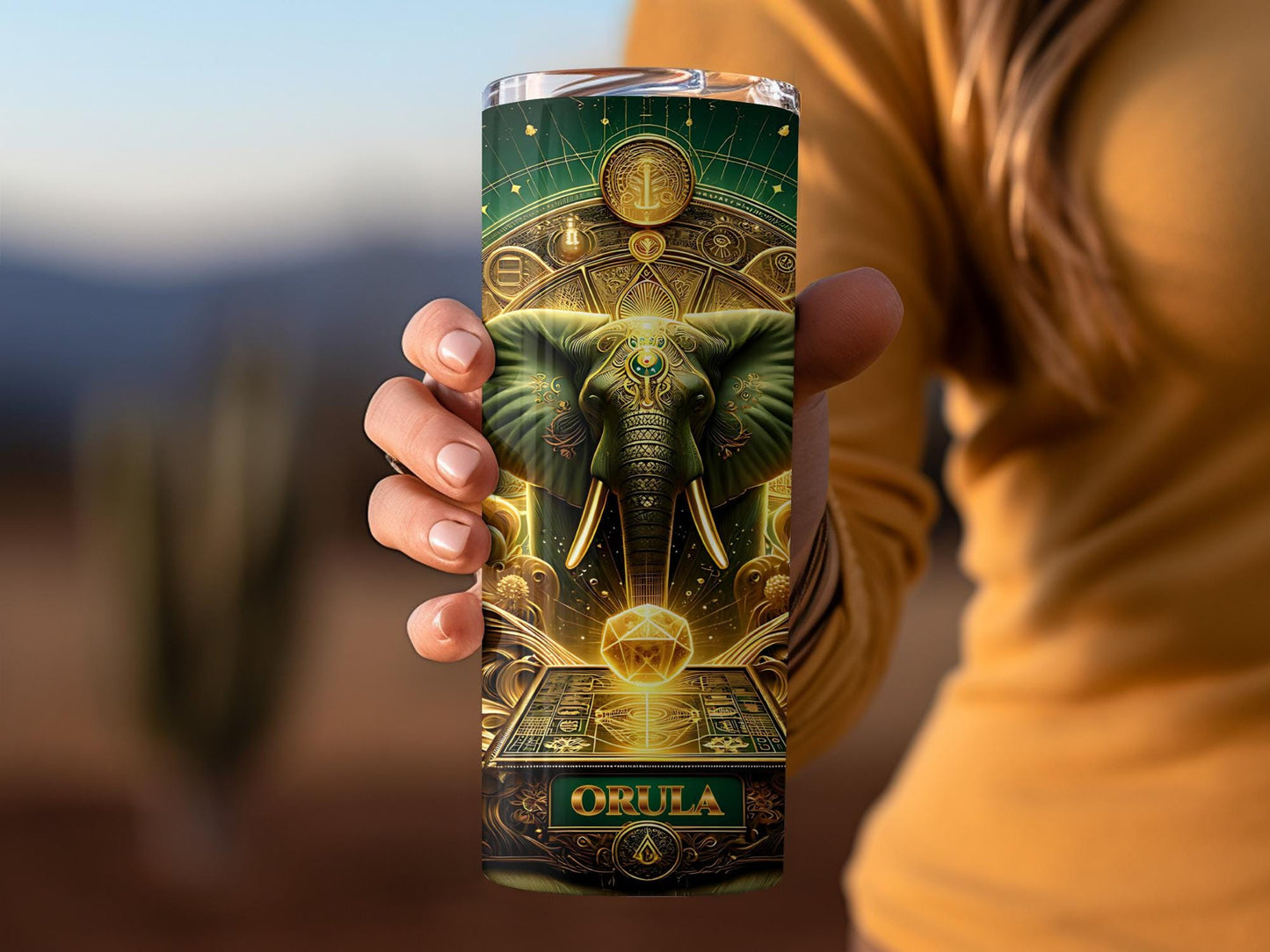Orula Tumbler, Sacred Ifa Art 20oz Tumbler, Yoruba Divine Wisdom Mug, Spiritual Gift