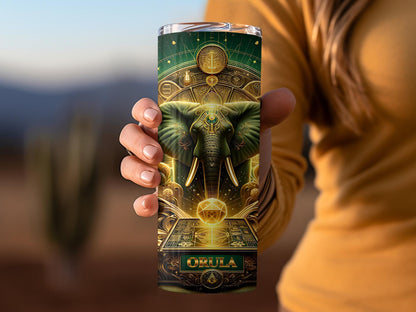 Orula Tumbler, Sacred Ifa Art 20oz Tumbler, Yoruba Divine Wisdom Mug, Spiritual Gift