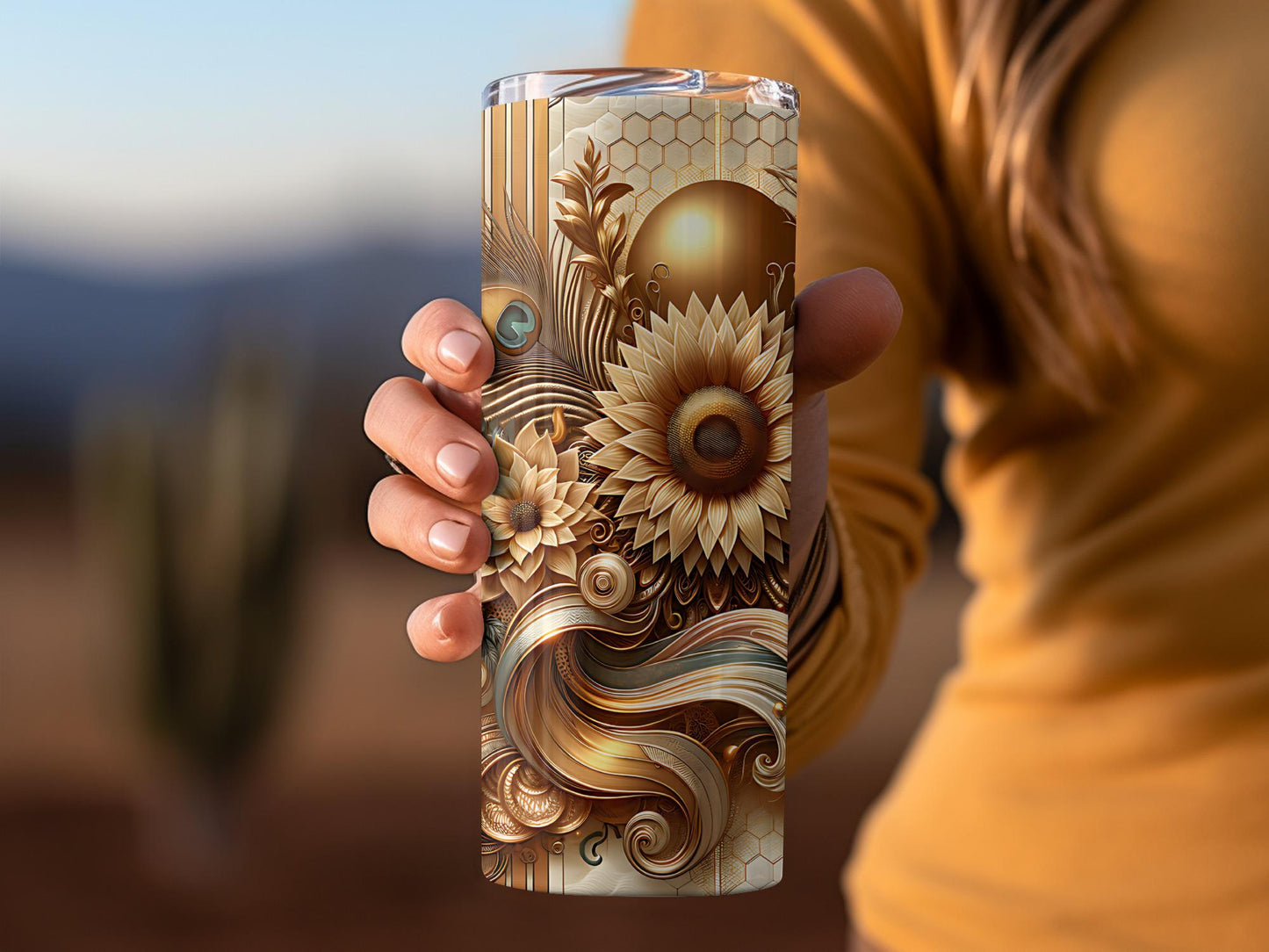 Oshun 20oz Tumbler, Orisha Oshun Tumbler, Yoruba Lukumi Deity Sacred Art, Spiritual Gift, Santeria Art