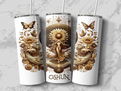Oshun Tumbler, 20oz Iyalode Tumbler, African Yoruba Deity Gift, Santeria Art Tumbler