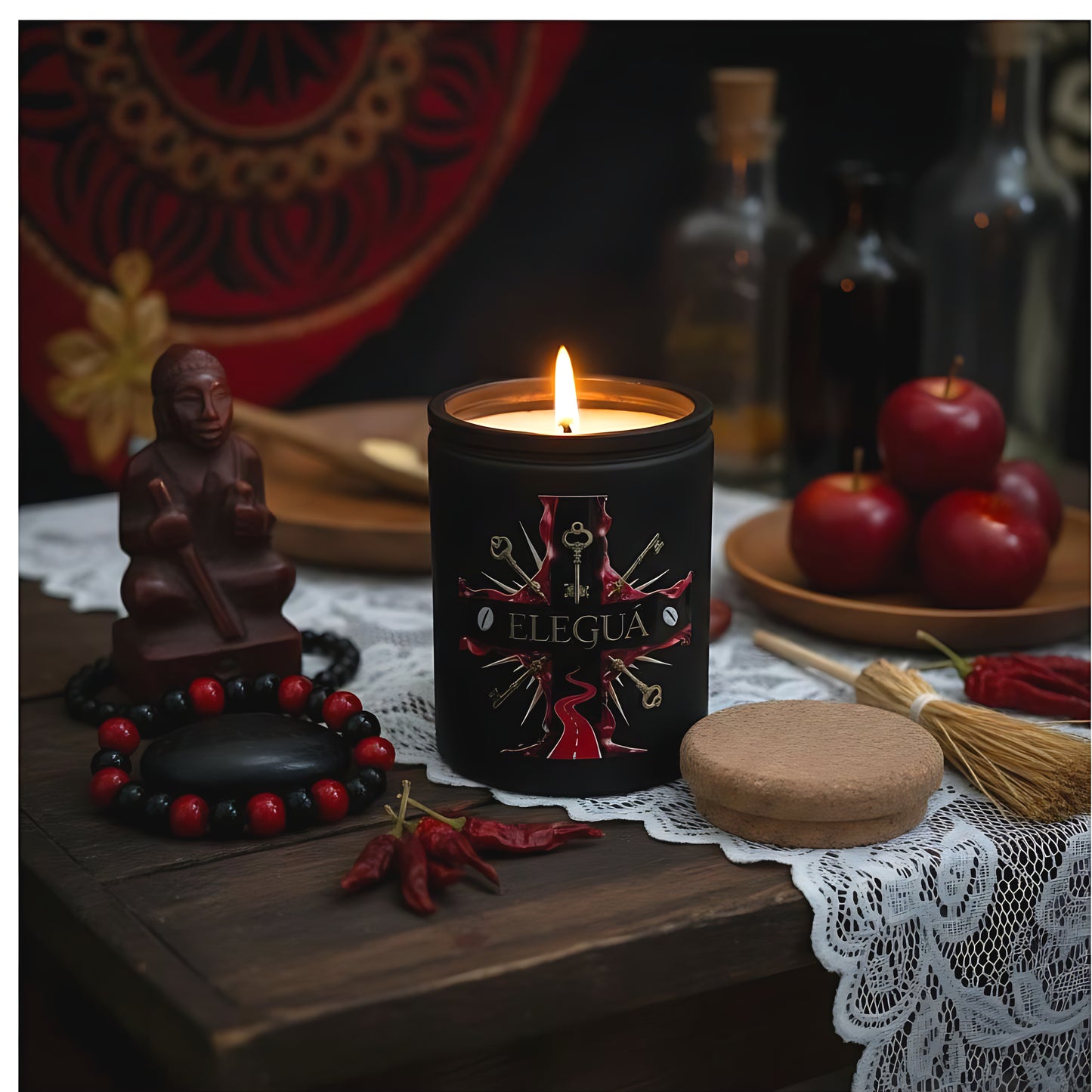 Elegua Candle, 12oz Elegua Candle, Handmade Soy Candle, Spiritual Decor & Handmade Altar Candle, Spiritual Gift, Santeria Candle