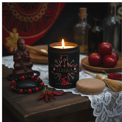 Elegua Candle, 12oz Elegua Candle, Handmade Soy Candle, Spiritual Decor & Handmade Altar Candle, Spiritual Gift, Santeria Candle