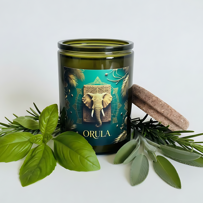 Orula Candle, Vela Para Orula, 12oz Essential Oils Soy Candle, Spiritual Decor, Altar Candle, Ifa Candle, Herbal Candle, Spiritual Gift