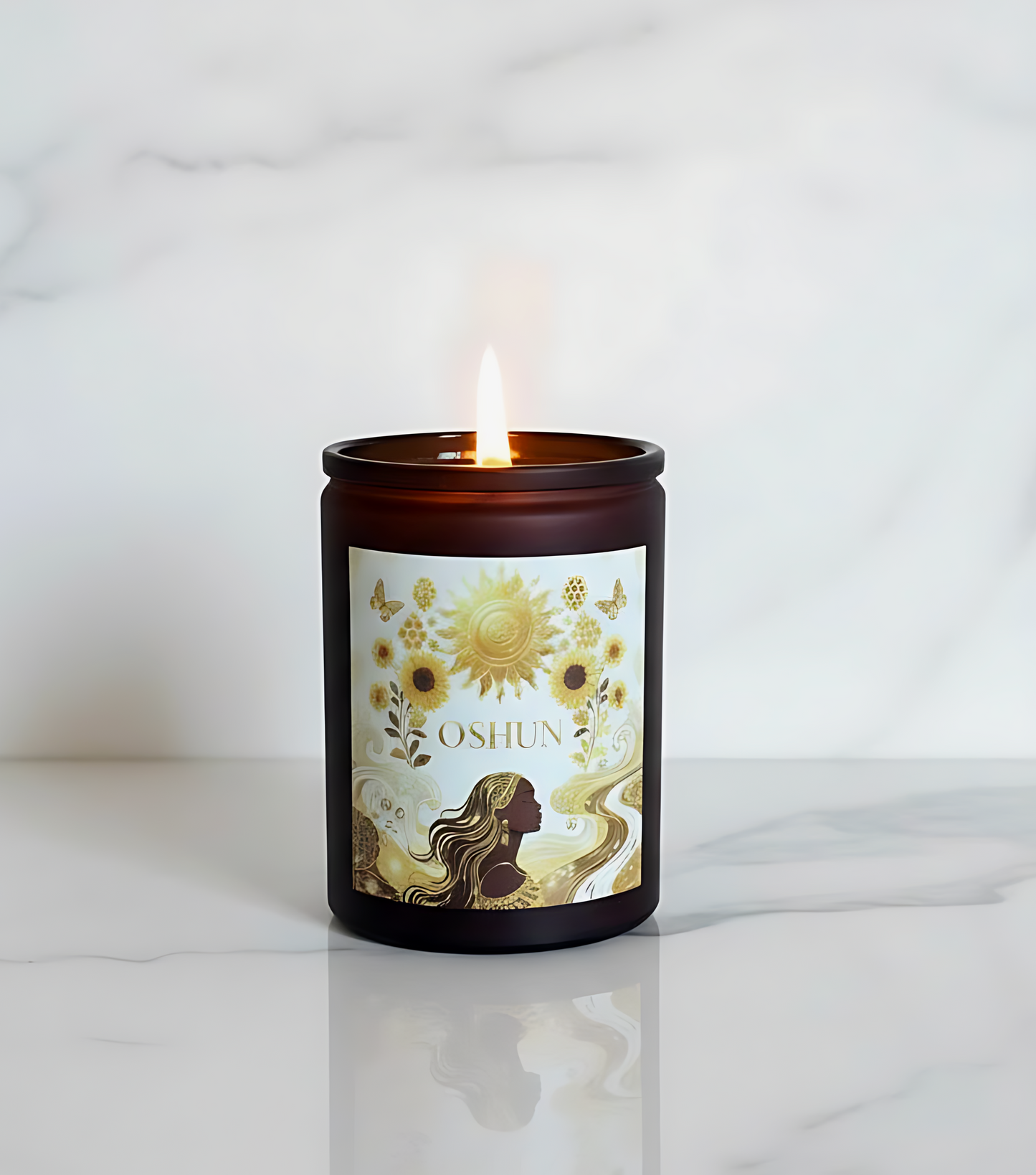 Oshun Inspired Candle, 12oz Beeswax Scented Candle, Beeswax Candle