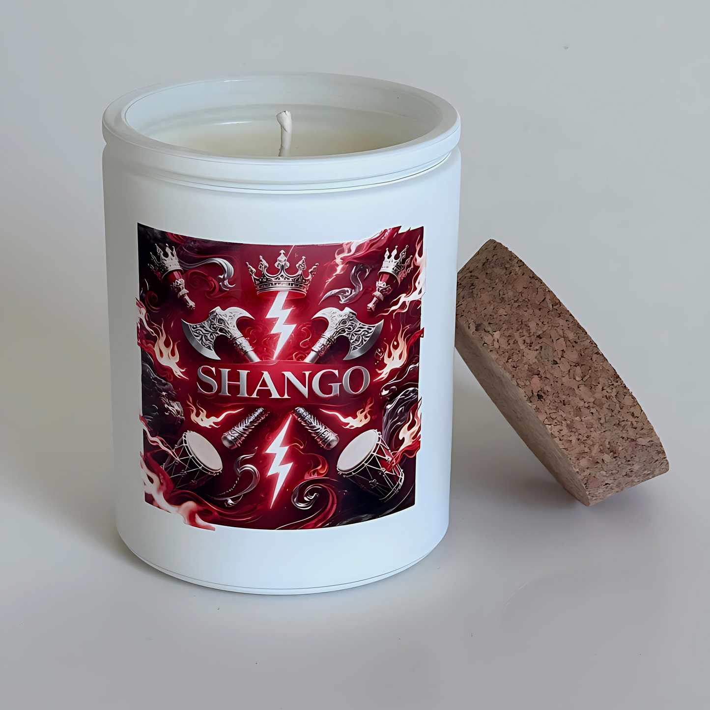 Shango Candle, 12oz Orisha Shango Candle, Handmade Soy Candle, Spiritual Decor & Handmade Altar Candle, Spiritual Gift, Santeria Candle