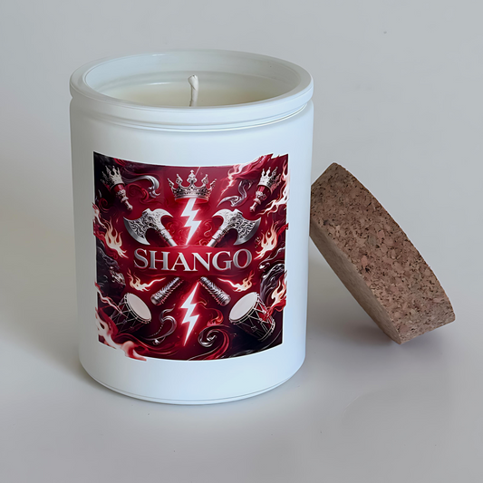 Shango Candle, 12oz Orisha Shango Candle, Handmade Soy Candle, Spiritual Decor & Handmade Altar Candle, Spiritual Gift, Santeria Candle